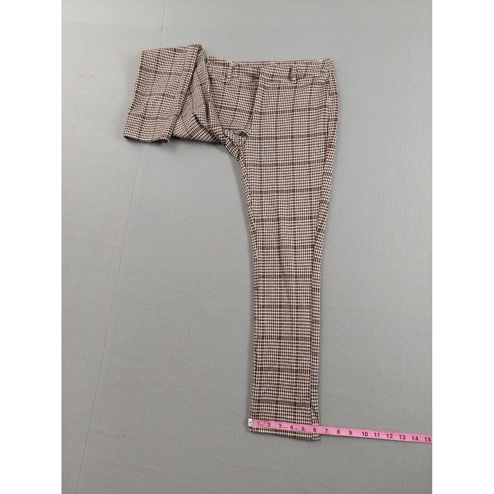 Free People Women Pants 0 Multicolor Plaid Houndstooth Pocket Stretch Career - Picture 14 of 15